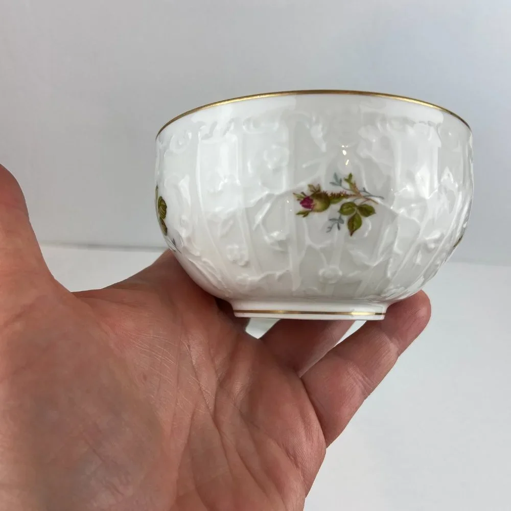 Set 3 pc NWOT ROSENTHAL POMPADOUR Ivory Moss Rose Cup Floral